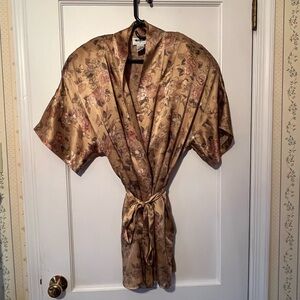August Silk Floral Satin Kimono